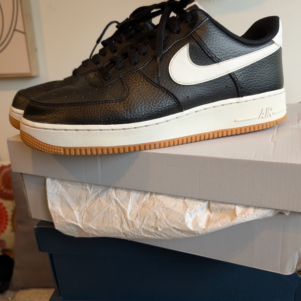 Black and White Nike Air Force 1 Sneakers